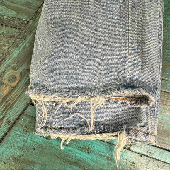 Agolde Riley High Rise Straight Crop Jeans Distressed Size 27 - Picture 13 of 16
